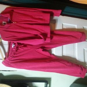 Juicy Couture Tracksuit Sweatsuit Set Pink XXL Never Worn soft woven Terry cloth